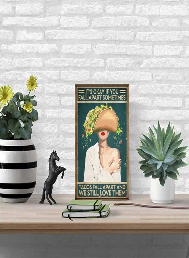 Cusde Sign It's Okay If You Fall Apart Metal Tin Sign Mental Health Wall Art Mexican Dish Vintage Gifts Funny Retro Home Decorations for Home Cafe Coffee Bar 8x12 Inch - Image 2
